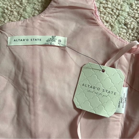 NWT Altar’d State Mirabel Satin Jacquard Crop Bustier Corset Top Size XS Pink - Picture 6 of 16